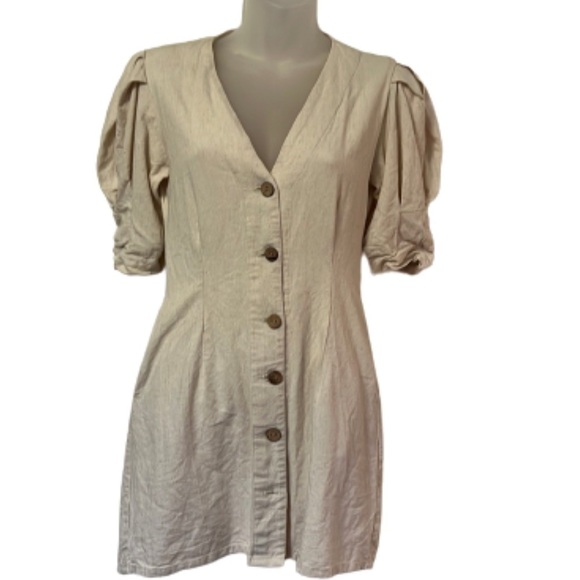 Bird & Kite Button Up Linen/Rayon Blend Dress Size XS - Picture 1 of 9